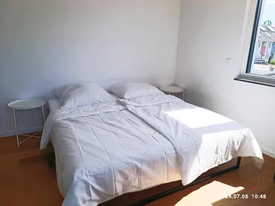 Ein Bett oder Betten in einem Zimmer der Unterkunft Neues 3ZimerHaus Düsseldorf Airport &Messe