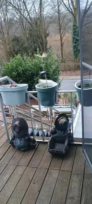 Ein Balkon oder eine Terrasse in der Unterkunft grünes Glück