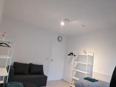 Ein Sitzbereich in der Unterkunft Monteurwohnung Ferienwohnung Business Appartement Mettmann 1 OG