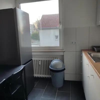 Küche/Küchenzeile in der Unterkunft Monteurwohnung Ferienwohnung Business Appartement Mettmann 1 OG