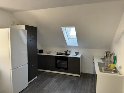 Küche/Küchenzeile in der Unterkunft Modernes Apartment - Top-Lage