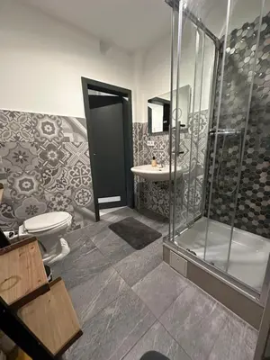 Ein Badezimmer in der Unterkunft Monteurswohnung am Schloss 1
