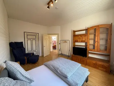 Ein Bett oder Betten in einem Zimmer der Unterkunft Ferien und Arbeiten am Hasten