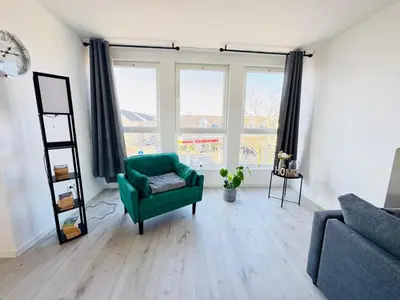 Ein Sitzbereich in der Unterkunft 23-schöner Wohnen, großes Apartment für 5-6 Personen in super Lage