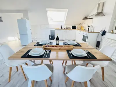 Küche/Küchenzeile in der Unterkunft 23-schöner Wohnen, großes Apartment für 5-6 Personen in super Lage