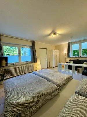 Ein Bett oder Betten in einem Zimmer der Unterkunft Haases Ferienwohnung
