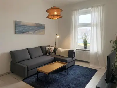 Ein Sitzbereich in der Unterkunft Schöne Altbauwohnung in Wuppertal