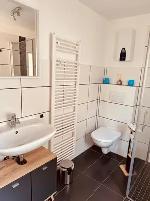 Ein Badezimmer in der Unterkunft Ferienwohnung im Grünen