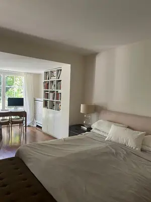 Ein Bett oder Betten in einem Zimmer der Unterkunft Luxus Wohnen am Rhein nah der Messe