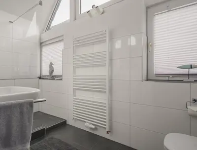 Ein Badezimmer in der Unterkunft Panoramablick auf Baldeneysee