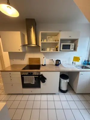 Küche/Küchenzeile in der Unterkunft Monteurzimmer Schölerpad