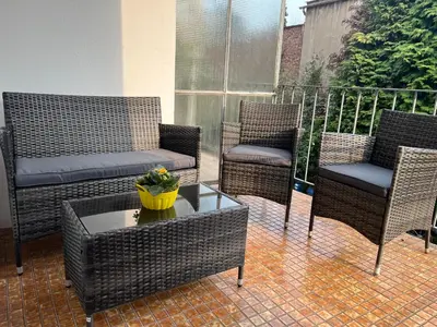 Ein Sitzbereich in der Unterkunft Apartment Nähe Messe Philharmonie, Rüttenscheid,Uniklinikum