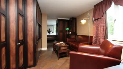 Ein Sitzbereich in der Unterkunft Landhaus Spatzenhof