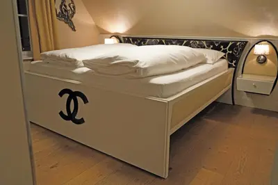 Ein Bett oder Betten in einem Zimmer der Unterkunft Landhaus Spatzenhof