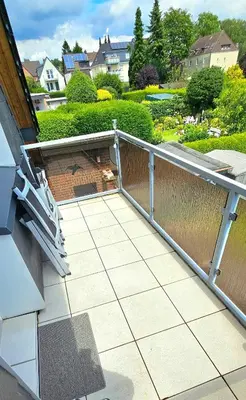 Ein Balkon oder eine Terrasse in der Unterkunft Gemütliche Dachgeschoßwohnung mit Balkon in Dortmund