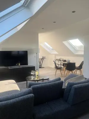 Ein Sitzbereich in der Unterkunft Apartment Weitblick