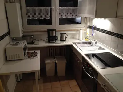 Küche/Küchenzeile in der Unterkunft HertenFlats - Apartment Balkon
