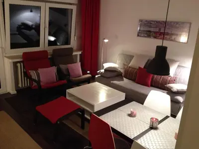 Ein Sitzbereich in der Unterkunft HertenFlats - Apartment Balkon