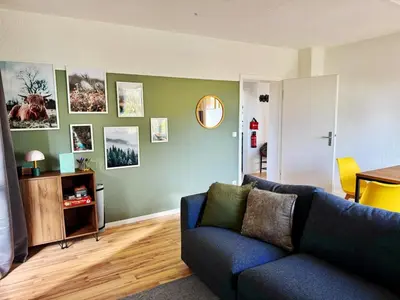 Ein Sitzbereich in der Unterkunft The green cow 6P apartment Balcony Smart TV