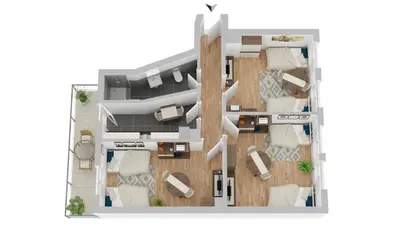 Grundriss der Unterkunft CosyHomes24 - TOP-traffic connection and balcony - E01