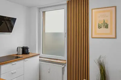 Küche/Küchenzeile in der Unterkunft Stylisches City-Apartment