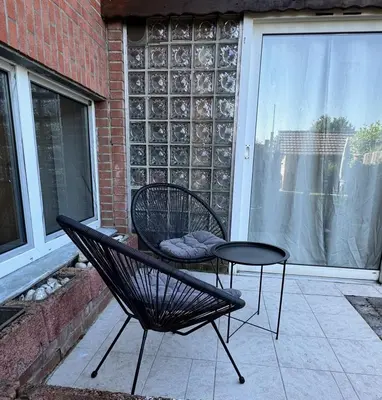 Ein Balkon oder eine Terrasse in der Unterkunft Niederrhein Kaue