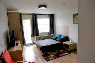 Ein Bett oder Betten in einem Zimmer der Unterkunft Apartment in Mettmann mit Sonnenbalkon!