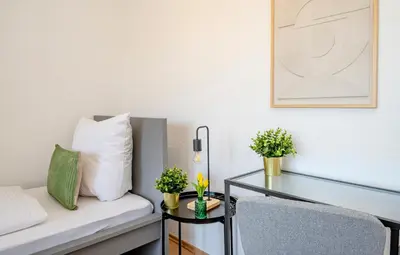 Ein Bett oder Betten in einem Zimmer der Unterkunft Kurzzeitglück MH04 I 24h Self Check - In I WLAN