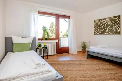 Ein Bett oder Betten in einem Zimmer der Unterkunft Kurzzeitglück MH04 I 24h Self Check - In I WLAN