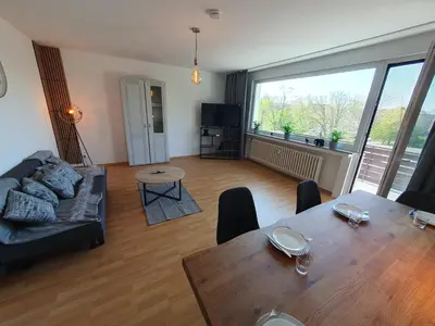 Ein Sitzbereich in der Unterkunft Duisburg Zentral 2