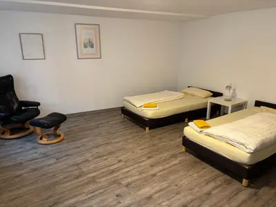Ein Bett oder Betten in einem Zimmer der Unterkunft Große 100qm Wohnung für 6 Personen in der Altstadt