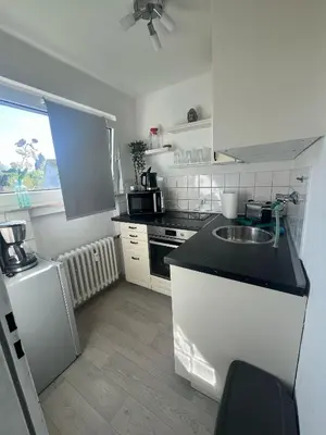 Küche/Küchenzeile in der Unterkunft Wohnglück 2