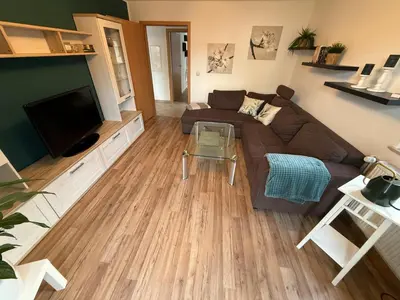 TV/Unterhaltungsangebot in der Unterkunft Wohnen am Reiterhof, 50 qm, mit Gartennutzung
