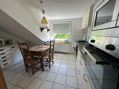 Küche/Küchenzeile in der Unterkunft Monteurswohnung am Schloss 4