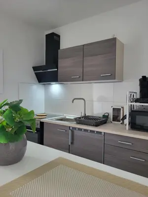 Küche/Küchenzeile in der Unterkunft Charmante & Gemütliche Wohnung inkl Kaffee und Tee