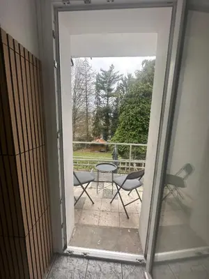 Ein Balkon oder eine Terrasse in der Unterkunft Ferienwohnung nähe Universität