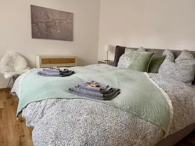 Ein Bett oder Betten in einem Zimmer der Unterkunft Bungalow no 9