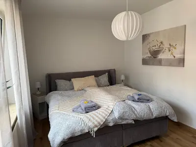 Ein Bett oder Betten in einem Zimmer der Unterkunft Bungalow no 9