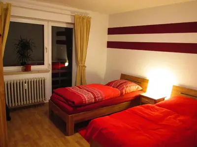 Ein Bett oder Betten in einem Zimmer der Unterkunft Leisnig, Boltes Fewo DU-Wedau