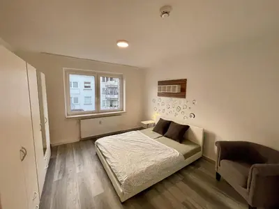 Ein Bett oder Betten in einem Zimmer der Unterkunft Gemütliche Monteurwohnung in Vincenzstraße Oberhausen