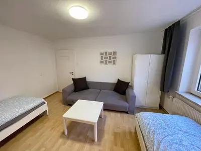 Ein Bett oder Betten in einem Zimmer der Unterkunft Gemütliche Monteurwohnung in Vincenzstraße Oberhausen