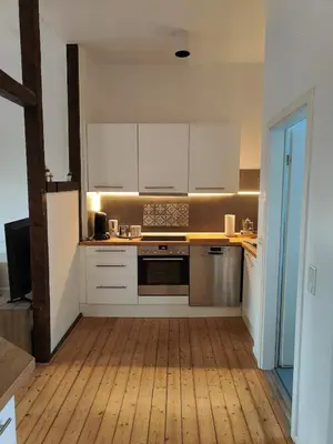 Küche/Küchenzeile in der Unterkunft LöwenTAL Wohnen an der Ruhr