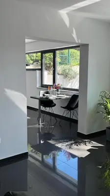 Ein Sitzbereich in der Unterkunft Wohnung Nähe TU Dortmund