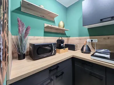 Küche/Küchenzeile in der Unterkunft Alpha Apartments