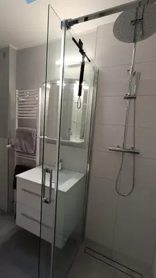 Ein Badezimmer in der Unterkunft FeWo Marjenza