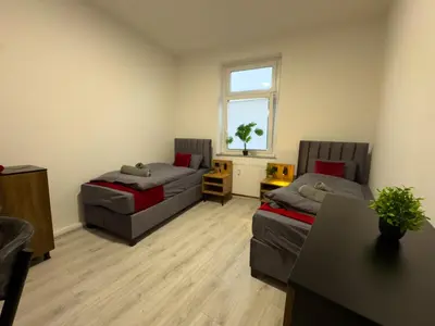 Grundriss der Unterkunft Serviceroom24 - Apartment 1 in Oberhausen WLAN - Smart-TV - 24-7 Check-in und Küche
