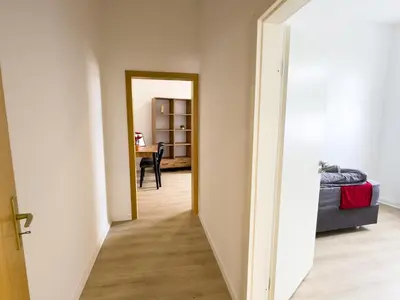 Grundriss der Unterkunft Serviceroom24 - Apartment 2 in Oberhausen WLAN - Smart-TV - 24-7 Check-in und Küche