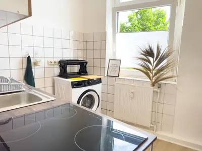 Grundriss der Unterkunft Serviceroom24 - Apartment 2 in Oberhausen WLAN - Smart-TV - 24-7 Check-in und Küche