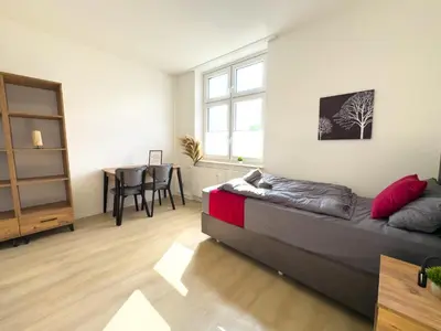 Grundriss der Unterkunft Serviceroom24 - Apartment 2 in Oberhausen WLAN - Smart-TV - 24-7 Check-in und Küche