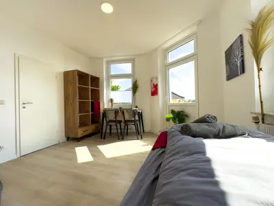 Grundriss der Unterkunft Serviceroom24 - Apartment 2 in Oberhausen WLAN - Smart-TV - 24-7 Check-in und Küche